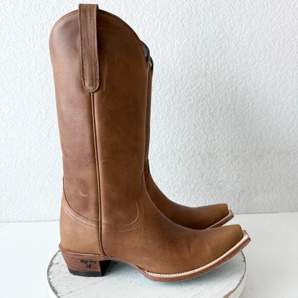 Lane EMMA JANE Womens Cowboy Boots 8.5 Brown Western Cowgirl Mid Calf Tall Boots - Picture 2 of 13